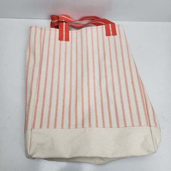 Hearth & Hand with Magnolia Engineered Striped Orange & Natural Market Tote NWT - Picture 2 of 6